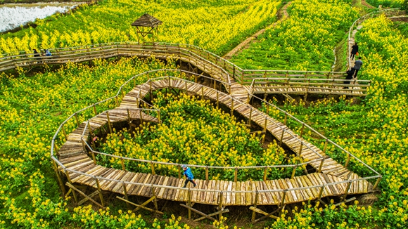 “心”型廊橋。廖濤 攝