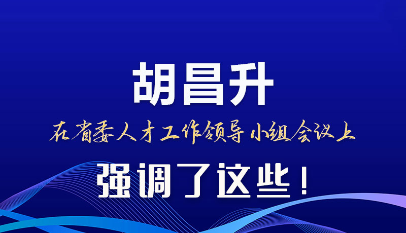圖解|胡昌升在省委人才工作領(lǐng)導(dǎo)小組會議上強(qiáng)調(diào)了這些！
