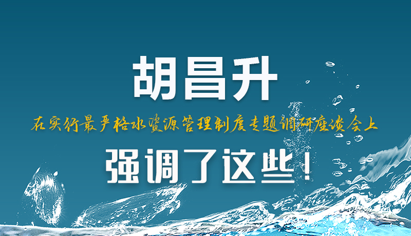圖解|胡昌升在實行最嚴格水資源管理制度專題調(diào)研座談會上強調(diào)了這些！